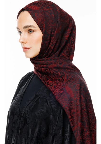 Velora Desen Çift Taraflı Şal Siyah-Bordo modelleri