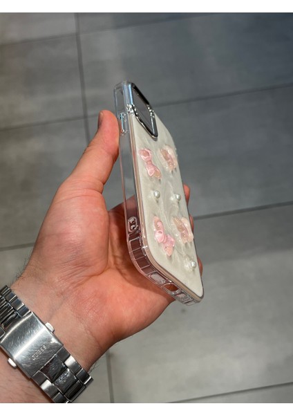 Iphone 12 ve 12 Pro Uyumlu Kelebek Figürlü Epoksi Tasarım Şeffaf Sert Silikon Kılıf modelleri
