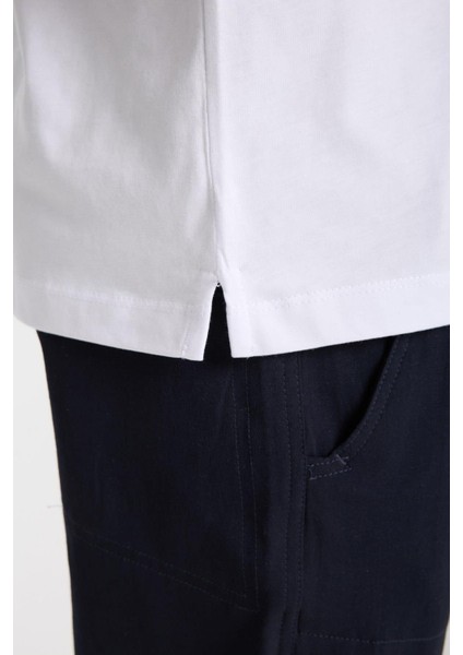 Erkek %100 Pamuk Relax Nakış Detaylı T-Shirt fırsatları