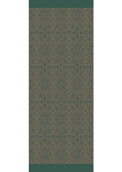 Morocco Desen Çift Taraflı Şal Zümrüt-Kayısı