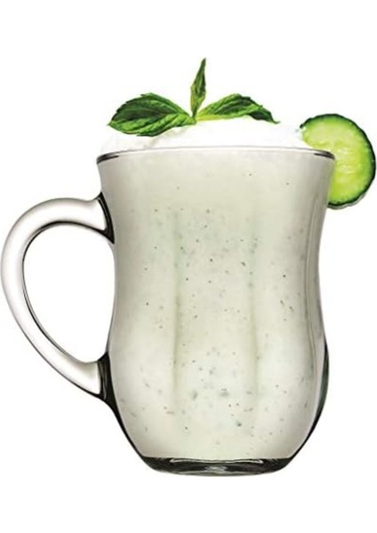 Iki Adet 350 cc Bej Renkli Şık Ayran Bardağı Seti