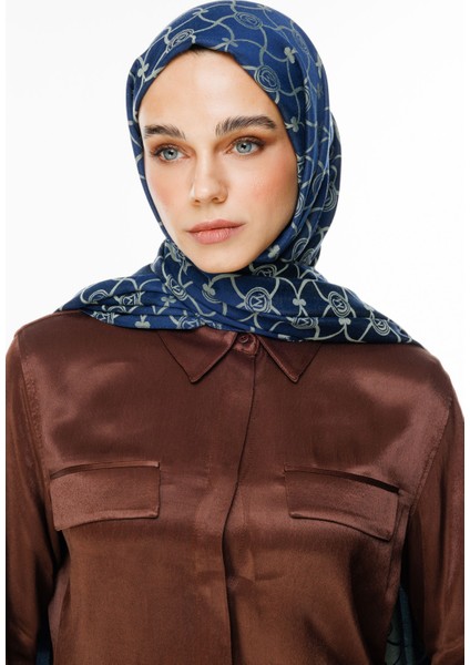 Marrakech Desen Çift Taraflı Şal Lacivert-Su Yeşili fiyatları