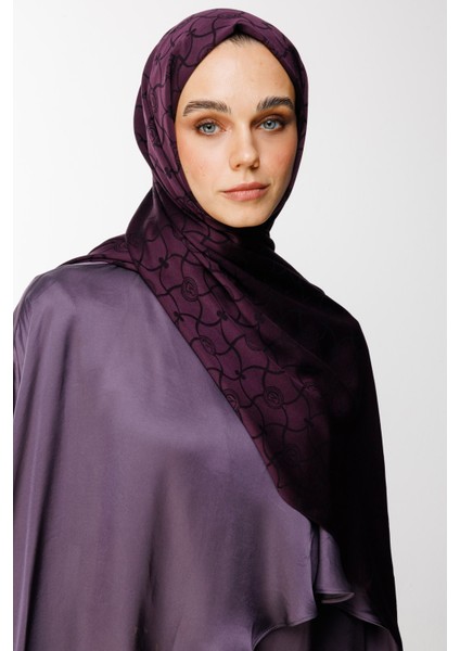 Marrakech Desen Çift Taraflı Şal Mor-Siyah modelleri
