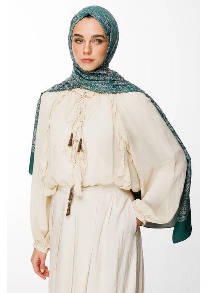 Henna Desen Çift Taraflı Şal Zümrüt-Pembe fiyatları