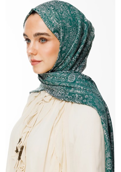 Henna Desen Çift Taraflı Şal Zümrüt-Pembe modelleri