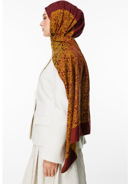 Nora Desen Çift Taraflı Şal Mürdüm-Sarı fiyatları