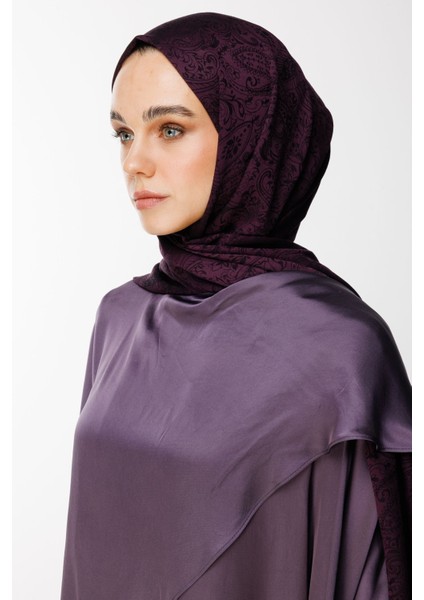 Velora Desen Çift Taraflı Şal Mor-Siyah modelleri