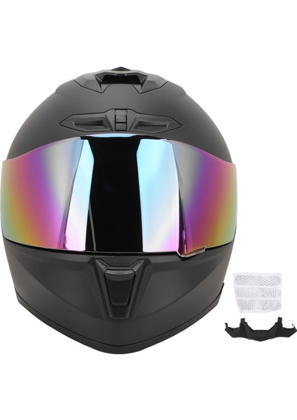 Motosiklet Kask Çok Katmanlı Koruma Sıcak Nefes Rahat Tampon Katmanlı Tam Yüz Kask Sürme Bisiklet Için Mat Siyah Renkli Lens L (Yurt Dışından)