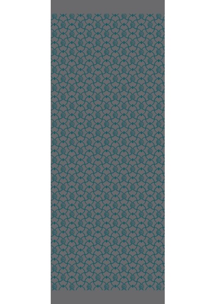 Marrakech Desen Çift Taraflı Şal Koyu Gri-Zümrüt