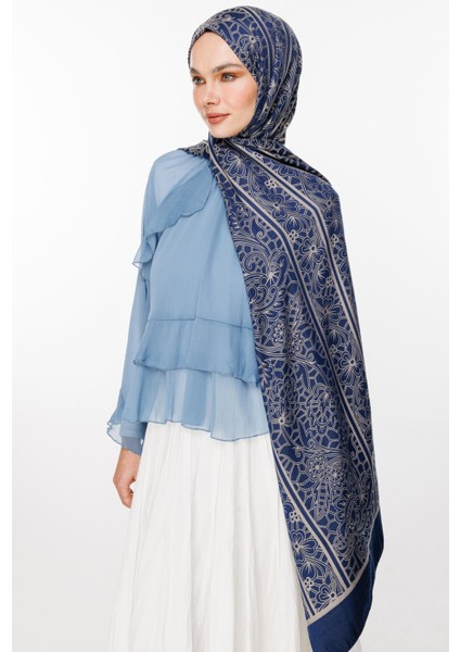 Lavin Desen Çift Taraflı Şal Lacivert-Bej fiyatları