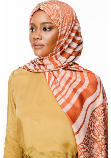 Riad Desen Çift Taraflı Şal Tarçın-Bej modelleri