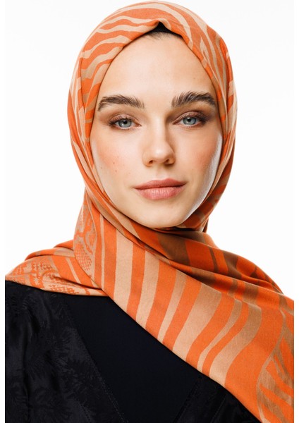 Riad Desen Çift Taraflı Şal Vizon-Tarçın modelleri