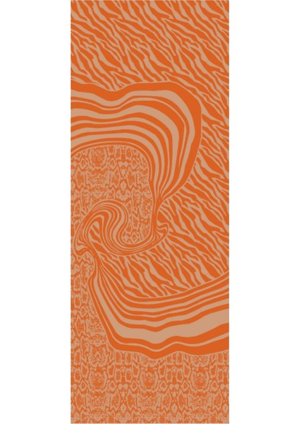 Riad Desen Çift Taraflı Şal Vizon-Tarçın