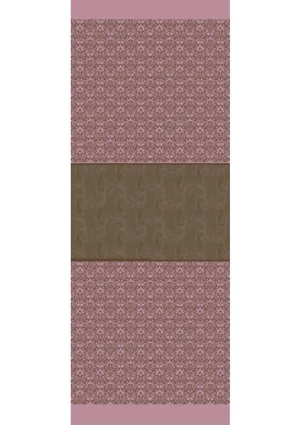 Nora Desen Çift Taraflı Şal Koyu Haki-Koyu Gül Kurusu