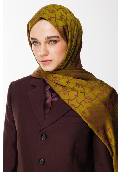 Marrakech Desen Çift Taraflı Şal Yağ Yeşili-Mürdüm fiyatları