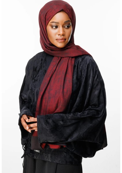 Sahra Desen Çift Taraflı Şal Siyah-Bordo fiyatları