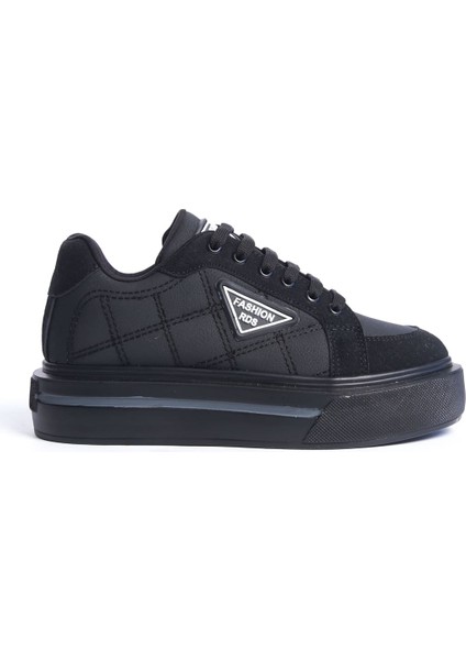 Grace Bağcıklı Ortopedik Taban Desenli Kadın Sneaker Ayakkabı St Siyah modelleri