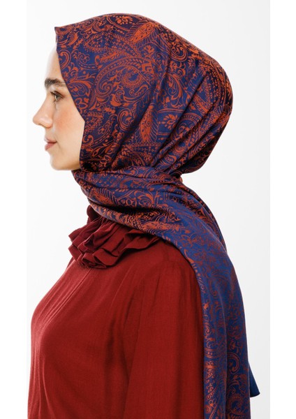 Velora Desen Çift Taraflı Şal Lacivert-Soğan Kabuğu fiyatları