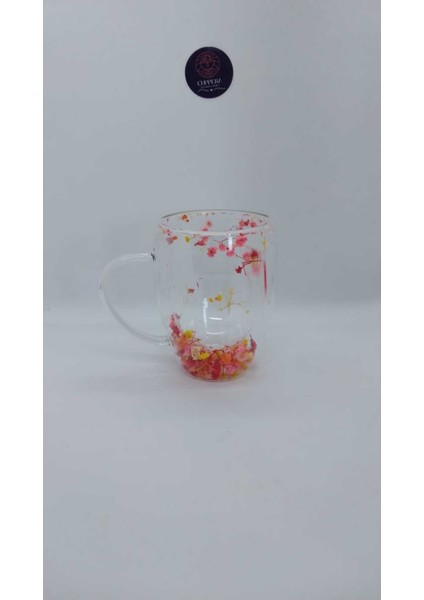 Renkli Çift Çidarlı Kurutulmuş Canlı Çiçekli Isıya Dayanıklı Kupa fiyatları