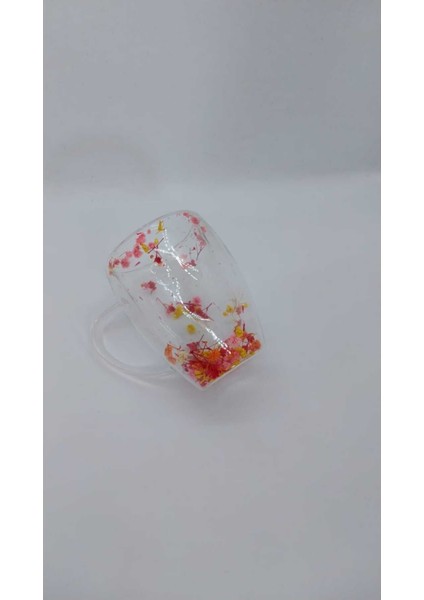 Renkli Çift Çidarlı Kurutulmuş Canlı Çiçekli Isıya Dayanıklı Kupa modelleri