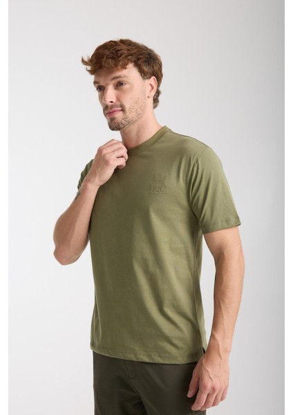 Erkek %100 Pamuk Relax Ayı Nakışlı T-Shirt fırsatları