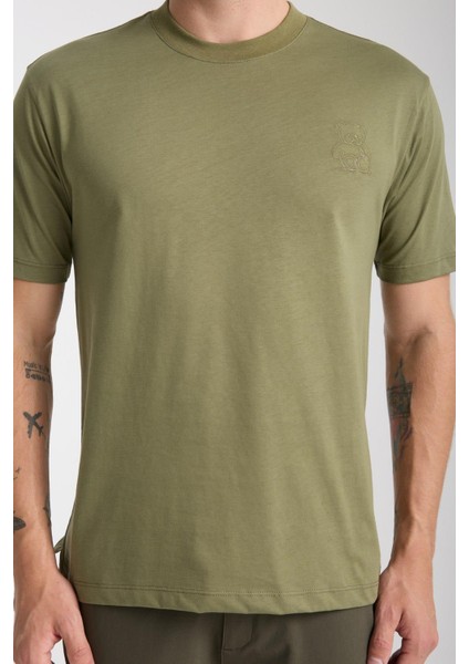 Erkek %100 Pamuk Relax Ayı Nakışlı T-Shirt indirimleri