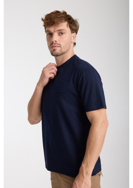 Erkek %100 Pamuk Relax Ayı Nakışlı T-Shirt modelleri