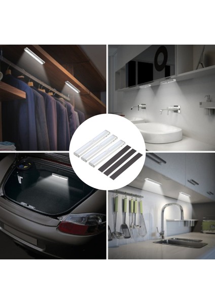 Hareket Sensörlü LED Işıkları, Kablosuz 10-Led Hareket Sensörü Aktif Gece Işıkları Pil Kumandalı Manyetik Işık Şeritleri Mutfak, Merdiven, Koridor (3 Paket) (Yurt Dışından) fiyatları