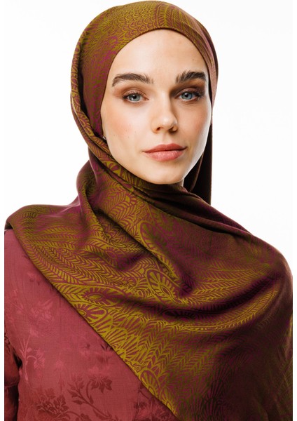 Mayra Desen Çift Taraflı Şal Yağ Yeşili-Mürdüm fiyatları