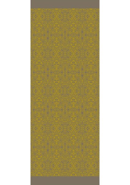 Morocco Desen Çift Taraflı Şal Koyu Gri-Hardal