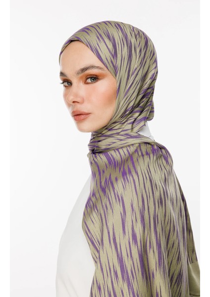 Selis Desen Çift Taraflı Şal Zeytin-Mor fiyatları