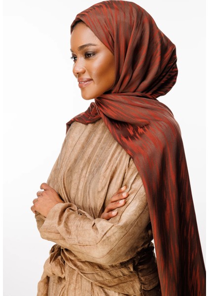 Selis Desen Çift Taraflı Şal Acı Kahve-Kahve modelleri