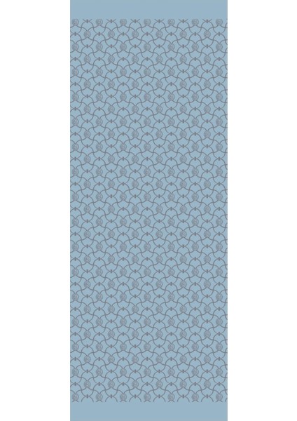 Marrakech Desen Çift Taraflı Şal Koyu Gri-Açık Mavi