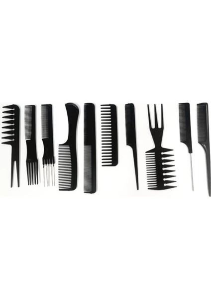 10 Parça Profesyonel Kuaför Tarak Seti - Saç Kesim, Ayırma, Şekillendirme ve Fön Tarağı ( Lisinya ) fiyatları