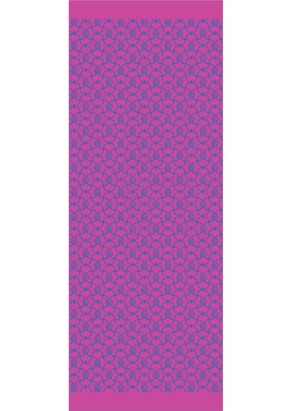 Marrakech Desen Çift Taraflı Şal Petrol Mavisi-Fuşya