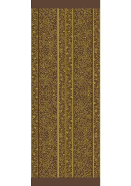 Lavin Desen Çift Taraflı Şal Acı Kahve-Somon