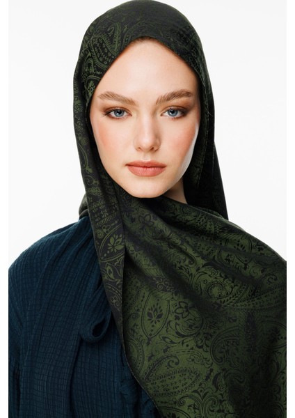 Velora Desen Çift Taraflı Şal Siyah-Haki fiyatları
