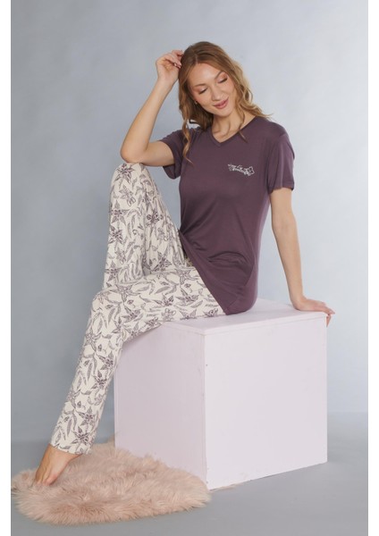Kısa Kol Viskon Pijama Takımı Flz 88-116 fiyatları