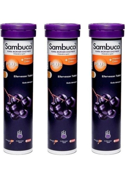 Sambucol Plus Efervesan 15 Tablet 3 Adet