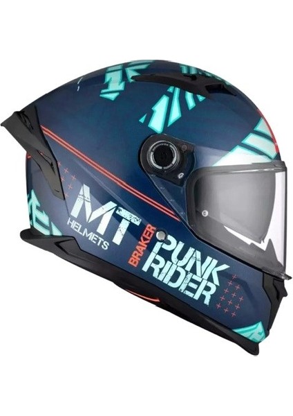 Braker Sv Punk Rider C7 Gloss Motosiklet Kaskı Parlak Mavi - Beyaz modelleri