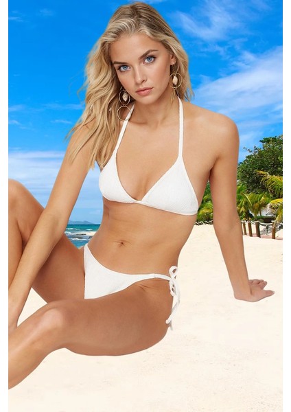 Üçgen Bağlamalı Bikini Takımı Su Sporları Için Klora Dayanıklı Hızlı Kuruyan Yaz Koleksiyonu fiyatları