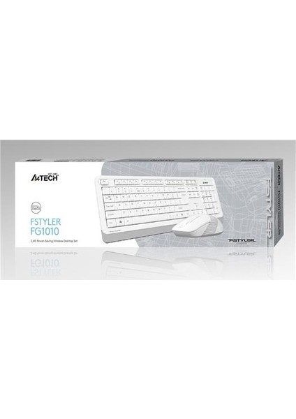 A4 Tech Fg1010 2.4G Beyaz Q Fn-Mm Klv+Optik Mouse Set