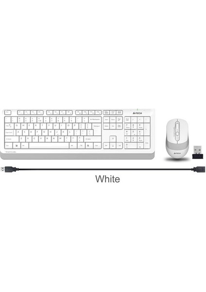 A4 Tech Fg1010 2.4G Beyaz Q Fn-Mm Klv+Optik Mouse Set