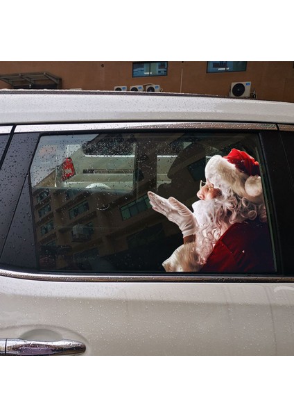 Araba Pencere Çıkartmaları 2 Adet 30*30CM 3D Karikatür Santa Araba Pencere Kapağı Otomatik Kapakları Gerçekçi Araba Sticker Noel Hediyesi(Sol ve Sağ) (Yurt Dışından) fiyatları