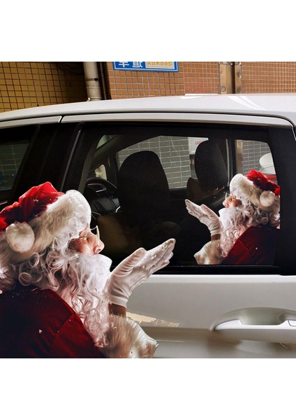 Araba Pencere Çıkartmaları 2 Adet 30*30CM 3D Karikatür Santa Araba Pencere Kapağı Otomatik Kapakları Gerçekçi Araba Sticker Noel Hediyesi(Sol ve Sağ) (Yurt Dışından) modelleri