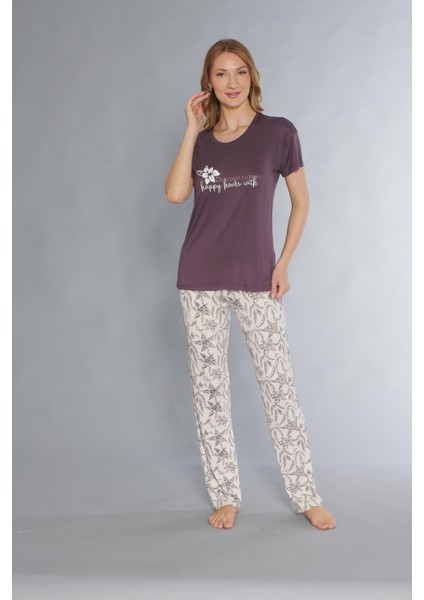 Kısa Kol Viskon Pijama Takımı Flz 88-118