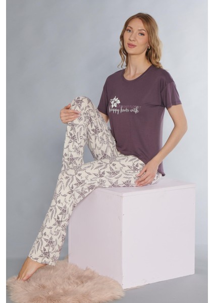 Kısa Kol Viskon Pijama Takımı Flz 88-118 modelleri