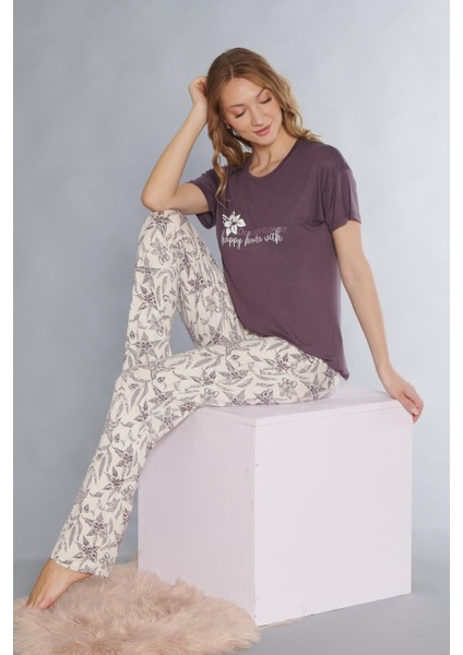 Kısa Kol Viskon Pijama Takımı Flz 88-118 fırsatları