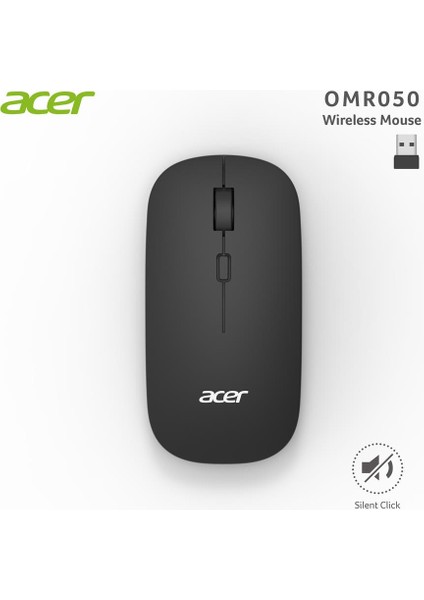 Omr050 Siyah Kablosuz Sessiz Tuşlu Mouse 1000-1200-1600 DPI