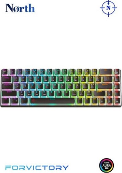 Odin Pro WL68 LightCore Kablosuz Bluetooth RGB Red Switch Türkçe Siyah Mekanik Gaming Klavye